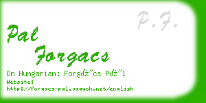 pal forgacs business card